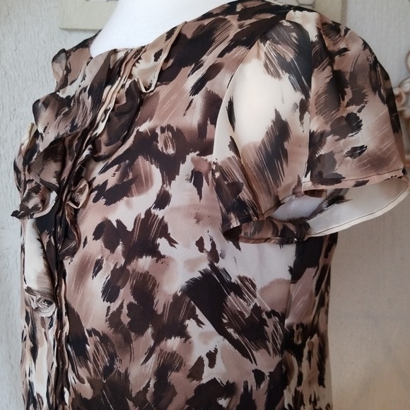 Apt. 9 Short Sleeve Ruffled Abstract Print Blouse - Picture 5 of 8